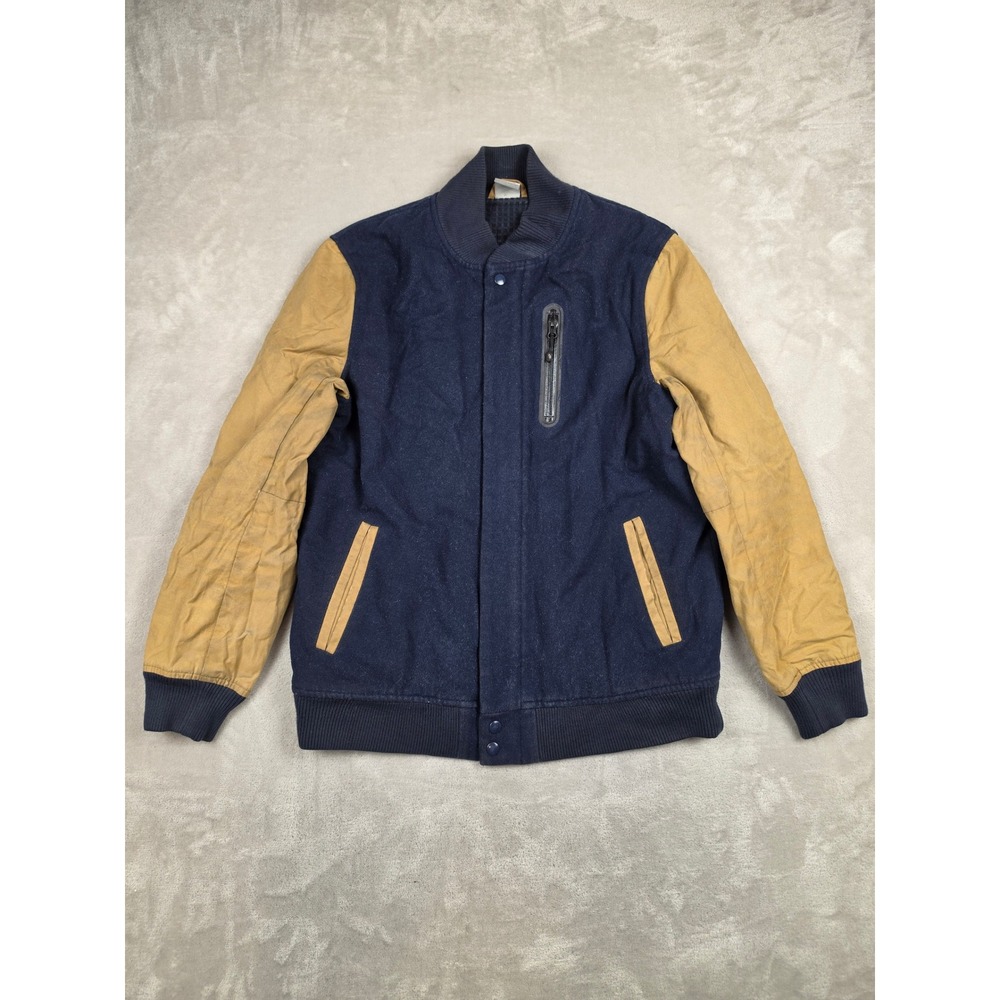 Nike Sportswear Varsity Jacket Men L Blue Wool Blend Bomber Destroyer Y2K *Read